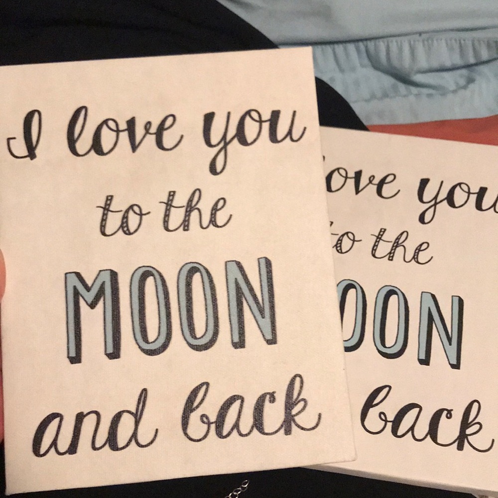 canvas “i love you to the moon and back”
